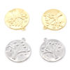 Picture of Brass Charms Round Real Gold Plated Tree 23mm x 21mm