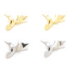 Изображение Латунь Оригами Подвески колибри настоящее золото с покрытием Бижутерия усыпанная мелким фианит Прозрачный Искусственный Циркон 22мм x 17мм, 2 ШТ