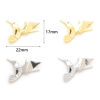 Изображение Латунь Оригами Подвески колибри настоящее золото с покрытием Бижутерия усыпанная мелким фианит Прозрачный Искусственный Циркон 22мм x 17мм, 2 ШТ