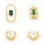 Imagen de Latón Colgantes Charms Oro Real Chapado Micro Pave Claro Circón Artificial 1 Unidad