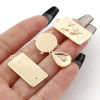 Picture of Brass Charms Heart Real Gold Plated Micro Pave Clear Cubic Zirconia