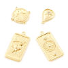 Picture of Brass Charms Heart Real Gold Plated Micro Pave Clear Cubic Zirconia
