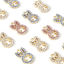 Imagen de Zamak día de Pascua Colgantes Charms Conejo Chapado en Oro Multicolor Rhinestone Hueco 17mm x 12mm, 10 Unidades