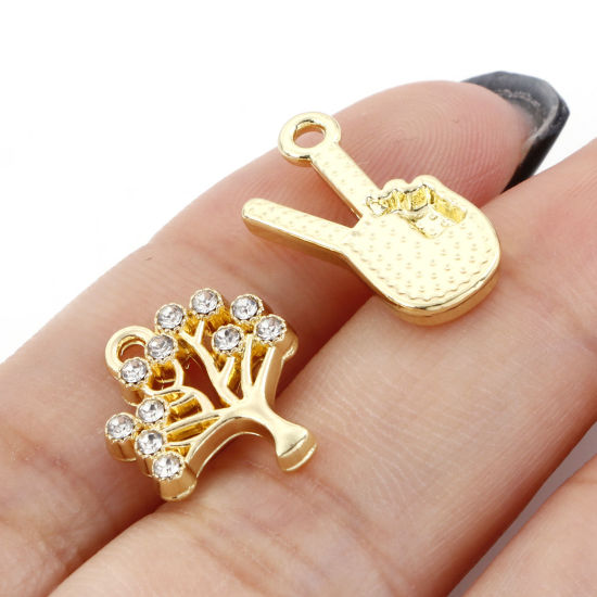 Immagine di Lega di Zinco Charms Albero di Vita Oro Placcato Aeroplano 10 Pz