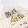 Picture of 304 Stainless Steel Geometry Series Earrings Multicolor Rhombus 24mm x 24mm