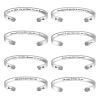 Picture of 304 Stainless Steel Positive Quotes Energy Open Cuff Bangles Bracelets Silver Tone Word Message 6.5cm x 5.5cm