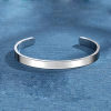 Picture of 304 Stainless Steel Positive Quotes Energy Open Cuff Bangles Bracelets Silver Tone Word Message 6.5cm x 5.5cm