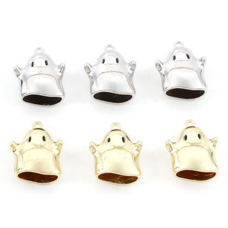 Zinc Based Alloy Charms Multicolor Halloween Ghost 21mm x 17.5mm