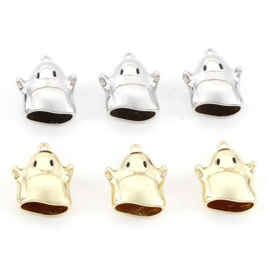 Bild von Zinklegierung Charms Halloween Elfe Bunt 21mm x 17.5mm, 5 Stück