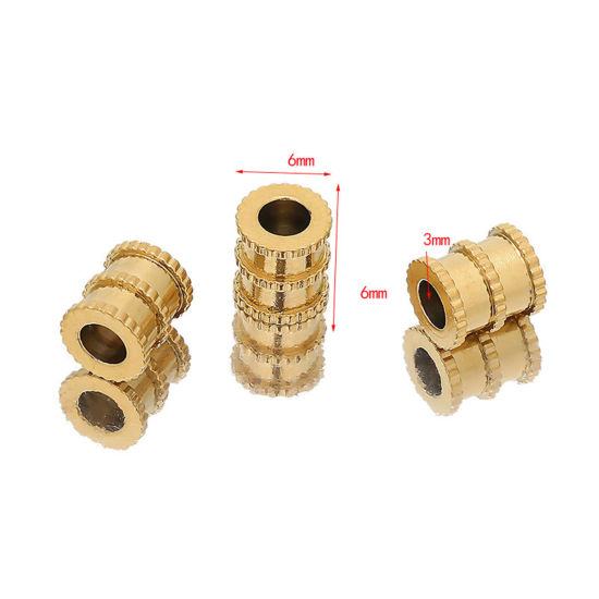 Picture of 304 Stainless Steel Beads Cylinder Multicolor 6.5mm x 6mm