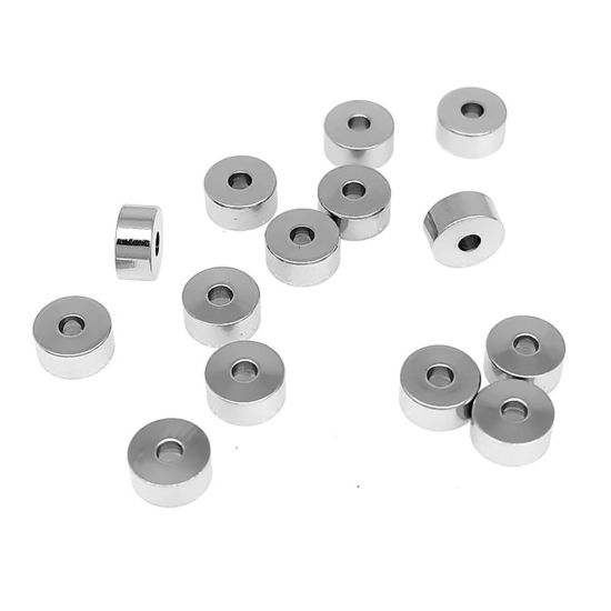 Imagen de 304 Acero Inoxidable Cuentas Ronda Tono de Plata 10 Unidades