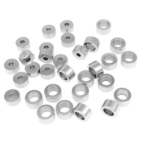 Imagen de 304 Acero Inoxidable Cuentas Ronda Tono de Plata 10 Unidades