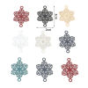 Picture of Iron Based Alloy Filigree Stamping Connectors Flower Multicolor Painted 3cm x 2cm