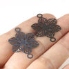 Picture of Iron Based Alloy Filigree Stamping Connectors Flower Multicolor Painted 3cm x 2cm