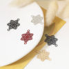Picture of Iron Based Alloy Filigree Stamping Connectors Flower Multicolor Painted 3cm x 2cm