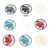 Picture of Iron Based Alloy Filigree Stamping Connectors Round Multicolor Butterfly Painted 25mm Dia., 10 PCs