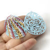Picture of Iron Based Alloy Enamel Painting Pendants Multicolor Easter Egg Filigree Stamping 4.5cm x 3.3cm
