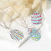 Picture of Iron Based Alloy Enamel Painting Pendants Multicolor Easter Egg Filigree Stamping 4.5cm x 3.3cm