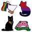 Picture of Stylish Pin Brooches Cat Animal Rainbow Multicolor Enamel