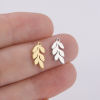 Bild von 304 Edelstahl Charms Blätter Bunt 7.3mm x 14mm, 2 Stück