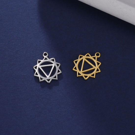 Immagine di 304 Acciaio Inossidabile Charms Yoga Multicolore 11.5mm x 14mm, 2 Pz