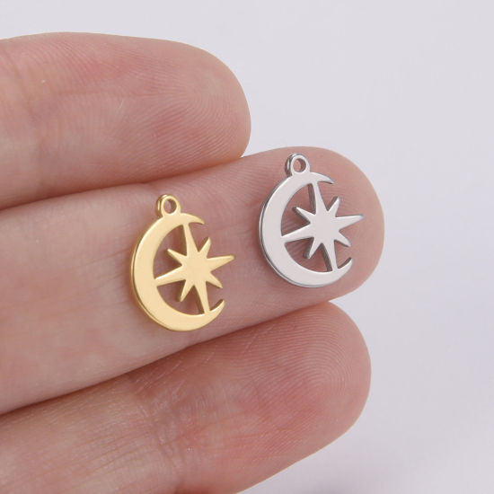 Изображение 304 Нержавеющая Сталь Подвески Разноцветный 12мм x 13мм, 2 ШТ