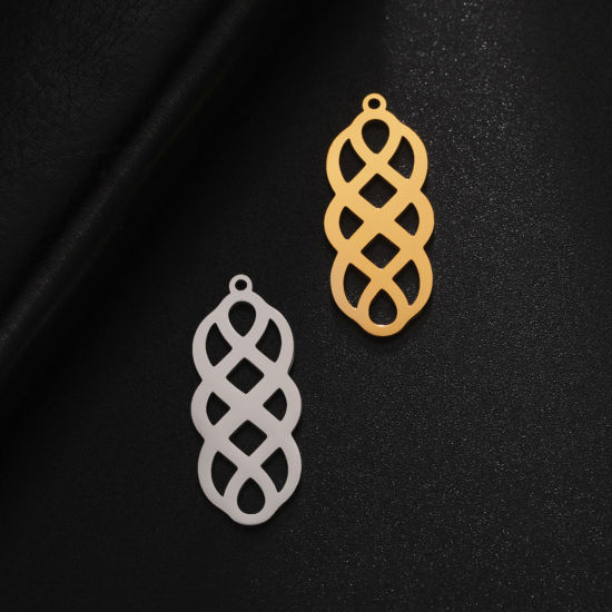 Picture of 304 Stainless Steel Pendants Multicolor 32.5mm x 13mm