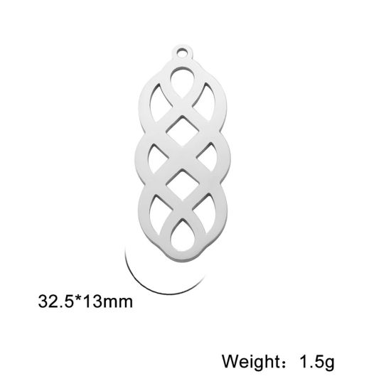 Picture of 304 Stainless Steel Pendants Multicolor 32.5mm x 13mm