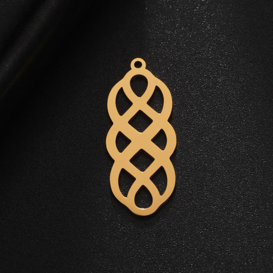 Picture of 304 Stainless Steel Pendants Multicolor 32.5mm x 13mm