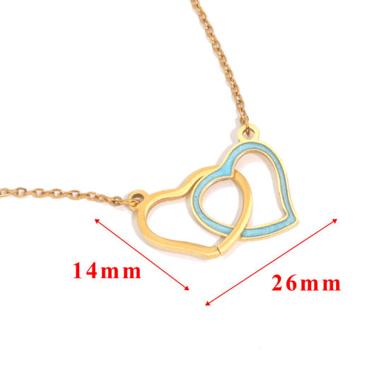 Imagen de 304 Acero Inoxidable Conectores Chapado en Oro Multicolor Corazón Esmalte 26mm x 14mm, 1 Unidad