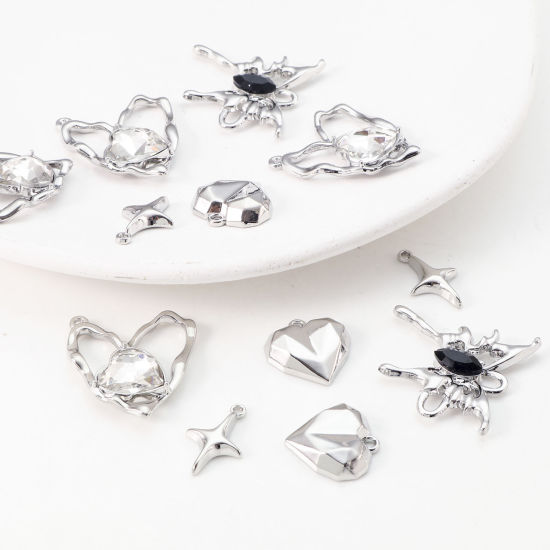 Picture of Zinc Based Alloy Pendants Silver Tone Heart Star