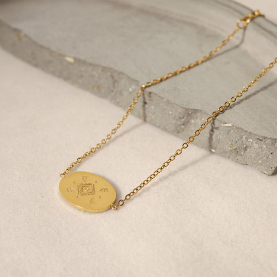 Picture of Eco-friendly Vacuum Plating 304 Stainless Steel Ins Style Link Cable Chain Bracelets Gold Plated 16.5cm(6 4/8") long, 1 Piece