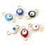 Immagine di 10 Pz Placcatura Sottovuoto 304 Acciaio Inossidabile Religione Pendenti Charms Connettori Tondo Oro Placcato Multicolore Malocchio Smalto a Doppia Faccia 9cm x 4.5cm