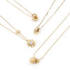 Picture of 304 Stainless Steel Stylish Snake Chain Necklace 18K Gold Plated Daisy Flower