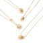 Picture of 304 Stainless Steel Stylish Snake Chain Necklace 18K Gold Plated Daisy Flower