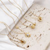 Picture of 304 Stainless Steel Stylish Snake Chain Necklace 18K Gold Plated Daisy Flower