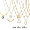 Picture of 304 Stainless Steel Stylish Curb Link Chain Necklace 18K Gold Plated Fishtail Imitation Pearl