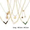 Picture of 304 Stainless Steel Stylish Link Chain Necklace 18K Gold Plated V Shape