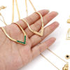 Picture of 304 Stainless Steel Stylish Link Chain Necklace 18K Gold Plated V Shape