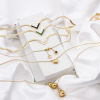 Picture of 304 Stainless Steel Stylish Link Chain Necklace 18K Gold Plated V Shape