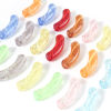 Picture of Acrylic Beads For DIY Jewelry Making Multicolor Curved Tube Arc Crackle About 3.3cm x 0.8cm