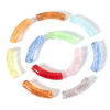 Picture of Acrylic Beads For DIY Jewelry Making Multicolor Curved Tube Arc Crackle About 3.3cm x 0.8cm