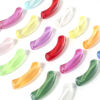 アクリル ビーズ ペンダント チャーム DIY 手作り ハンドメイド ジュエリー アクセサリーを作る 多色 透明 曲がったチューブ 円弧 約 3.3cm x 0.8cm、 穴：約 1.4mm、 50 個 の画像