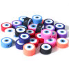 Picture of Polymer Clay Religious Beads Round Multicolor Evil Eye Pattern About 10mm Dia