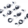 Picture of Polymer Clay Religious Beads Round Multicolor Yin Yang Symbol Pattern About 9.5mm Dia