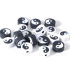 Picture of Polymer Clay Religious Beads Round Multicolor Yin Yang Symbol Pattern About 9.5mm Dia