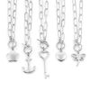 Picture of 304 Stainless Steel Stylish Paperclip Chain Necklace Silver Tone Heart Flower 50cm(19 5/8") long