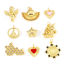 Picture of Brass Charms Gold Plated Red Horse Animal Angel Clear Cubic Zirconia