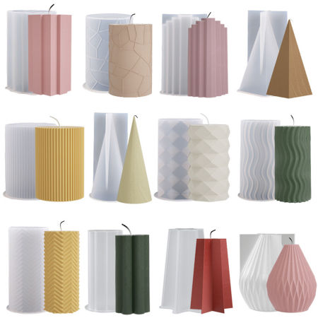 Silicone Resin Mold For Candle Soap DIY Making Cylinder White