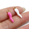 Image de Breloques en 304 Acier Inoxydable Piment Doré Multicolore Émail 17.5mm x 4.5mm , 2 Pcs